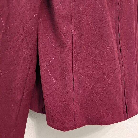 Burgundy Jacket Faux Suede Women's Size PM - Picture 5 of 9